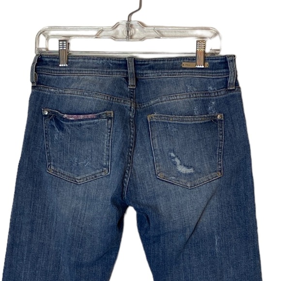 Pilcro Sz 26 Pink Patchwork Blue Denim Straight Jeans Pants - Picture 6 of 6